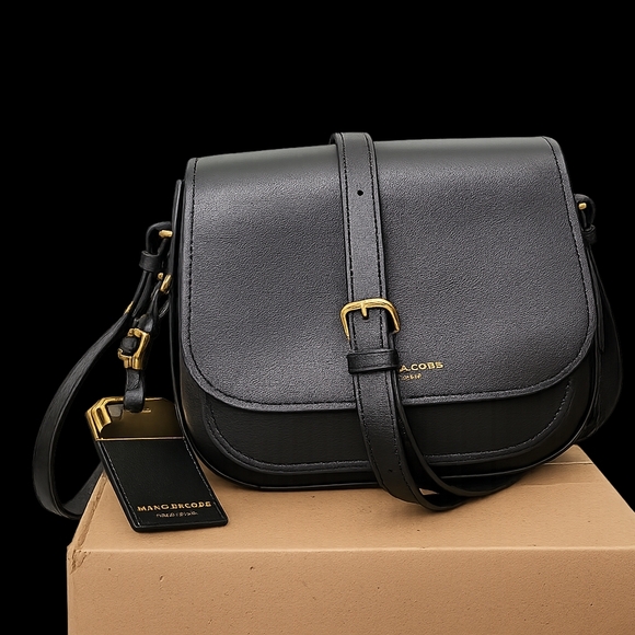 Marc Jacobs Handbags - Marc Jacobs Black Saddle Crossbody Bag Large NWOT